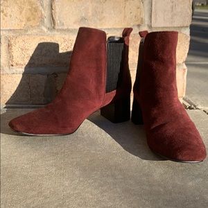 Red Suede Zara Short Boots
